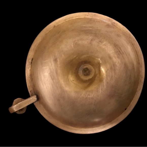 Vintage Chamber Style Finger-Loop Candlestick Holder Solid Brass Free Shipping - Picture 4 of 4